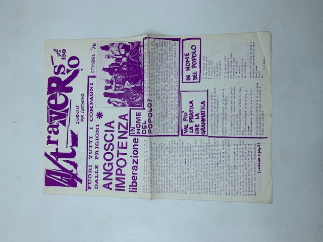 A/traverso. Giornale per l'autonomia, ottobre '76